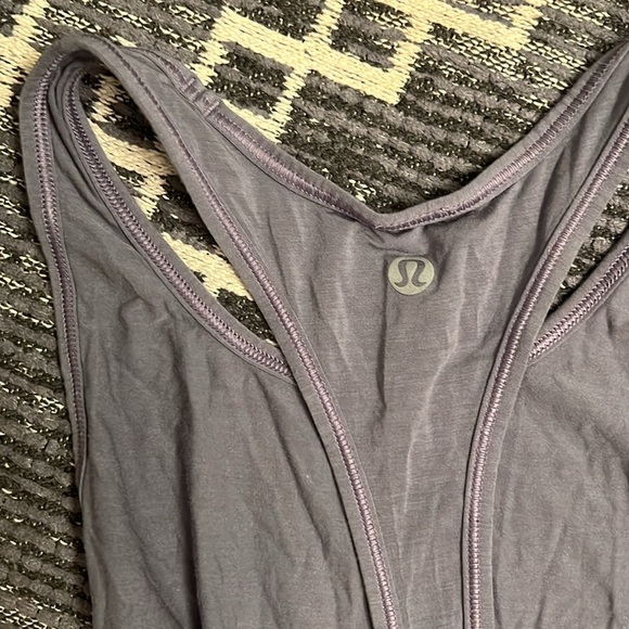 Lululemon Deep Stretch Racerback Athletic Tank Top Light Grey - Picture 3 of 4